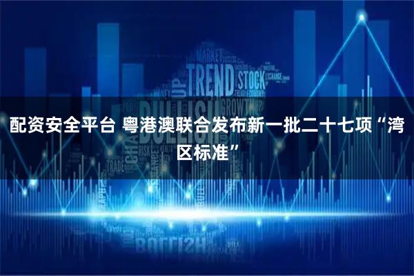 配资安全平台 粤港澳联合发布新一批二十七项“湾区标准”